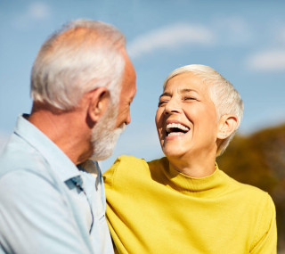 lady and man laughing